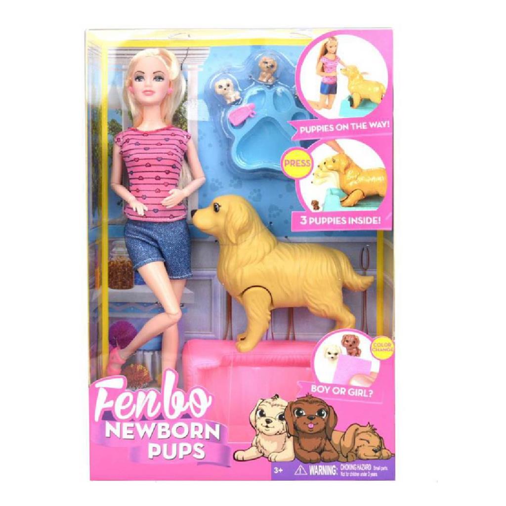 Fenbo Newborn Puppies Doll Playset